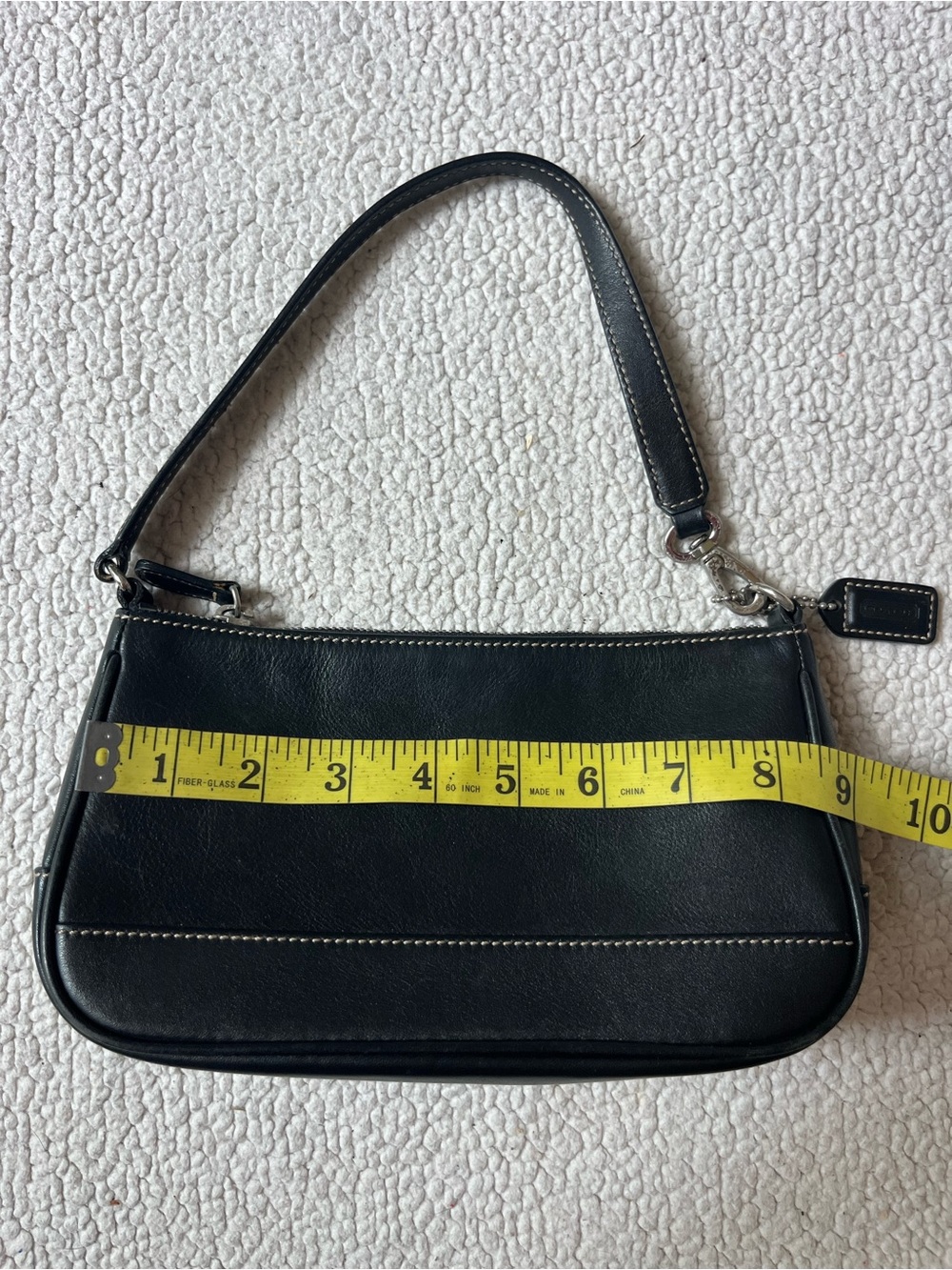 COACH HAMPTON DEMI BAG BLACK LEATHER SMALL SHOULDER BAG - Picture 6 of 7